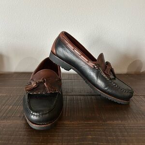 Allen Edmonds Black and Brown Leather Tassel Loafers